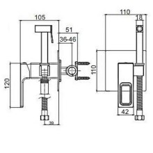 Гигиенический душ со смесителем Gappo G7217-8 Белый Хром
