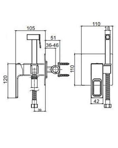 Гигиенический душ со смесителем Gappo G7217-8 Белый Хром