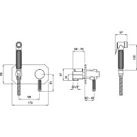 Гигиенический душ со смесителем Cezares Olimp-DIF-03/24-L Золото 24 карат