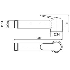 Гигиенический душ Bossini Paloma Brass E37005B.043 Золото сатинированное