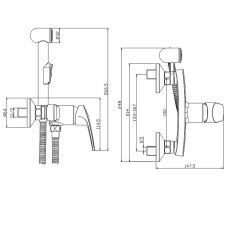 Гигиенический душ со смесителем Rossinka RS45-52 Хром
