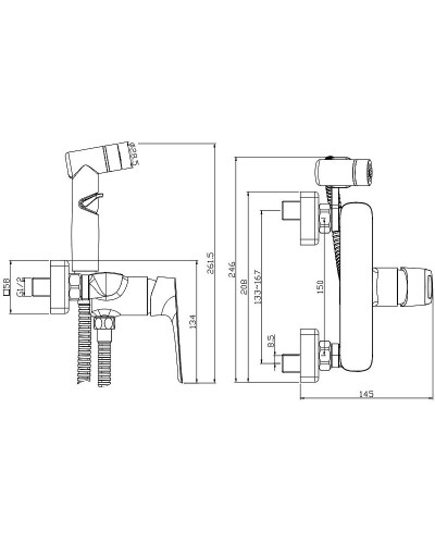 Гигиенический душ со смесителем Rossinka RS46-52 Хром