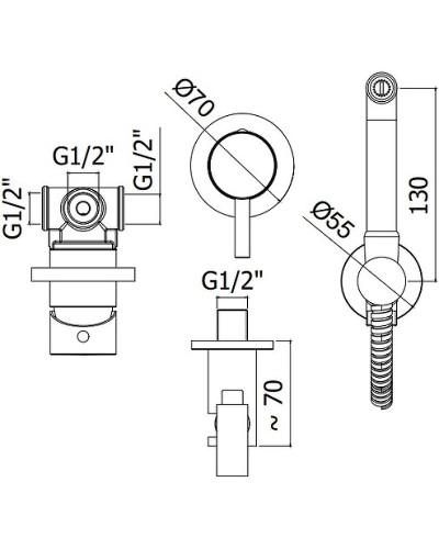 Гигиенический душ со смесителем Paffoni Light KITDUP110NO Черный матовый