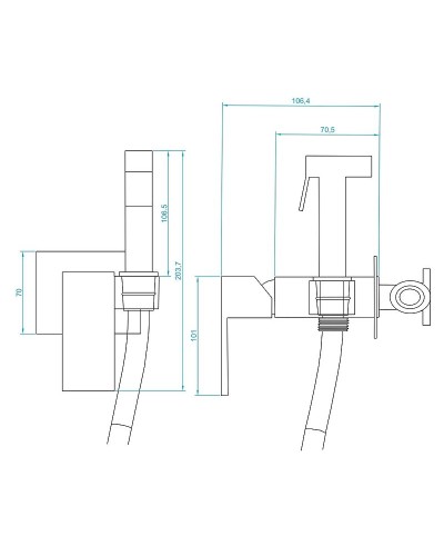 Гигиенический душ со смесителем RGW Shower Panels SP-207 511408207-01 Хром