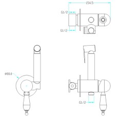 Гигиенический душ со смесителем Boheme Imperiale 435-SW Золото