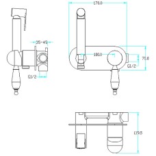 Гигиенический душ со смесителем Boheme Brillante 426-BSW Хром