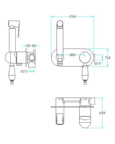 Гигиенический душ со смесителем Boheme Brillante 426-BSW Хром