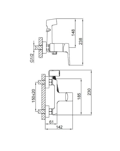 Гигиенический душ со смесителем Frap H71 F2071 Хром