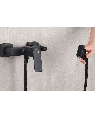 Гигиенический душ со смесителем Frap H71-6 F2071-6 Черный матовый