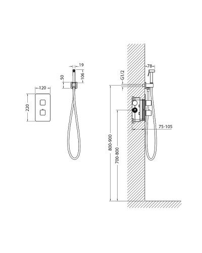 Гигиенический душ со смесителем Timo Petruma 5089/17SM Золото матовое