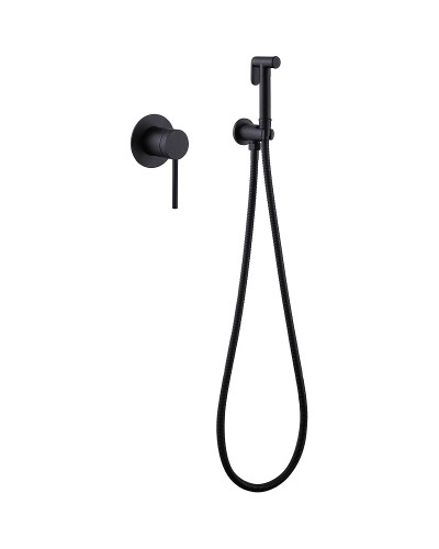 Гигиенический душ со смесителем Abber Emotion AF8825B Черный матовый