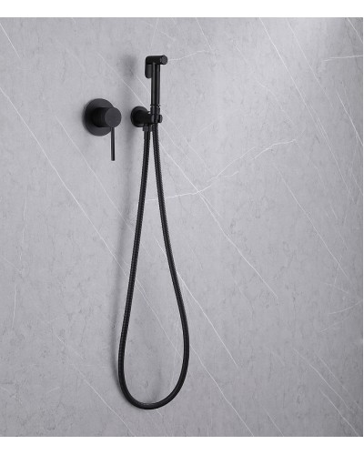 Гигиенический душ со смесителем Abber Emotion AF8825B Черный матовый