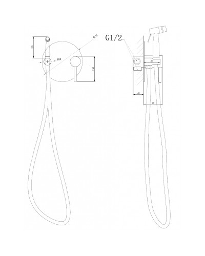 Гигиенический душ со смесителем Abber Emotion AF8826B Черный матовый