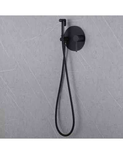 Гигиенический душ со смесителем Abber Emotion AF8826B Черный матовый