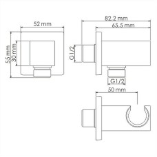 Гигиенический душ со смесителем WasserKRAFT A08657 Никель