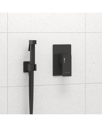 Гигиенический душ со смесителем WasserKRAFT A02041 Черный матовый