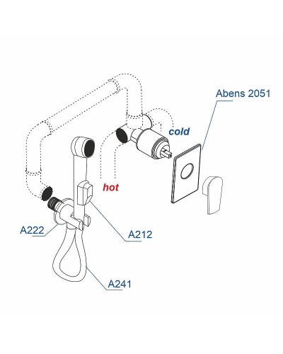 Гигиенический душ со смесителем WasserKRAFT A02041 Черный матовый