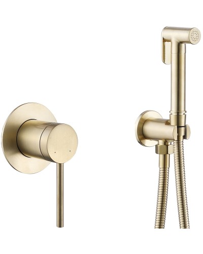 Гигиенический душ со смесителем Abber Emotion AF8825G Золото матовое