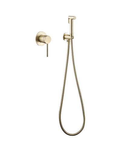 Гигиенический душ со смесителем Abber Emotion AF8825G Золото матовое