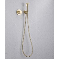 Гигиенический душ со смесителем Abber Emotion AF8825G Золото матовое