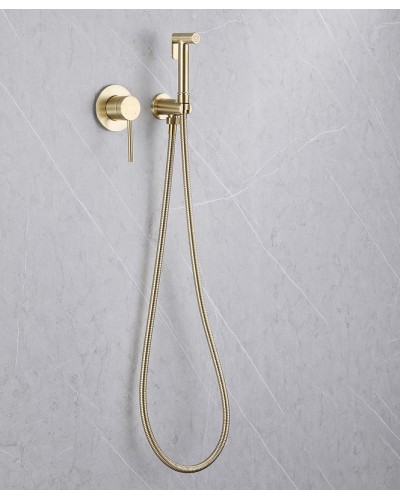 Гигиенический душ со смесителем Abber Emotion AF8825G Золото матовое