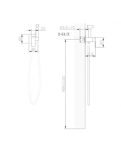 Гигиенический душ со смесителем Abber Daheim AF8226B Черный матовый