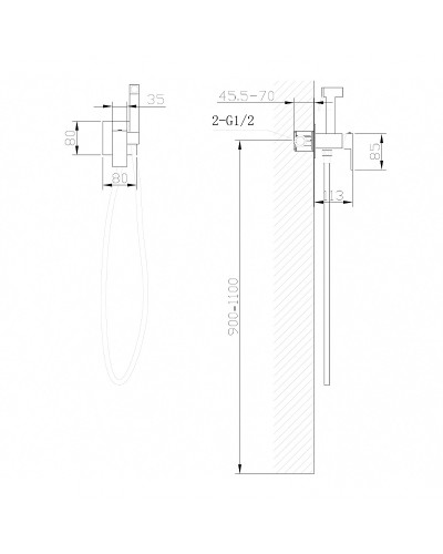 Гигиенический душ со смесителем Abber Daheim AF8226G Золото матовое