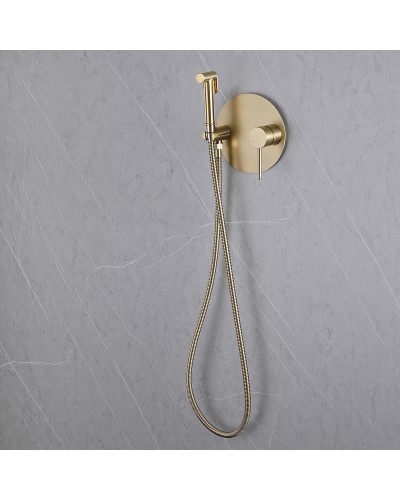 Гигиенический душ со смесителем Abber Emotion AF8826G Золото матовое