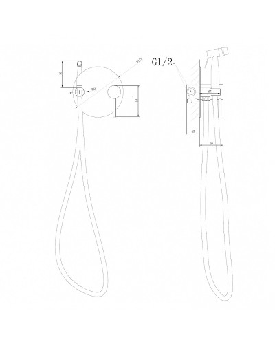Гигиенический душ со смесителем Abber Emotion AF8826G Золото матовое