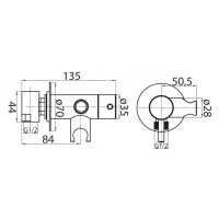 Смеситель для душа и гигенического душа Cezares CZR-DA1-02