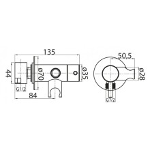 Смеситель для душа и гигенического душа Cezares CZR-DA1-02