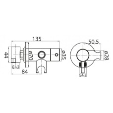Смеситель для душа и гигенического душа Cezares CZR-DA1-02