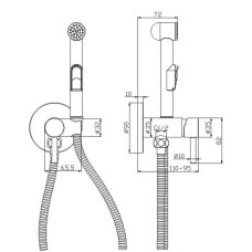 Гигиенический душ со смесителем Rossinka X25-51 Хром