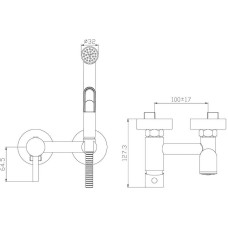 Гигиенический душ со смесителем Rossinka X25-52 Хром