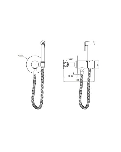 Гигиенический душ с термостатом AltroBagno BM 060401 Cr
