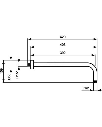 Кронштейн для верхнего душа Ideal Standard Ideal Rain B9445AA Хром