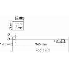 Кронштейн для верхнего душа WasserKRAFT Exter A110 Светлая бронза