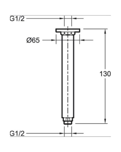 Потолочный держатель для верхнего душа 130 мм Jacob Delafon E15398-CP