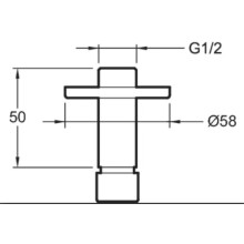 Потолочный держатель для верхнего душа 50 мм Jacob Delafon E889-CP