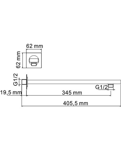 Кронштейн для верхнего душа WasserKRAFT Aisch A180 Золото матовое