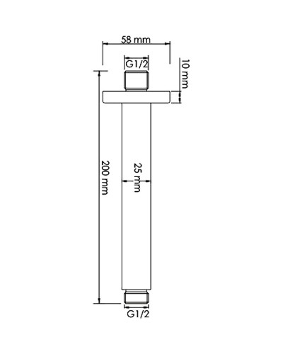 Кронштейн для верхнего душа WasserKRAFT Abens A152 Черный матовый