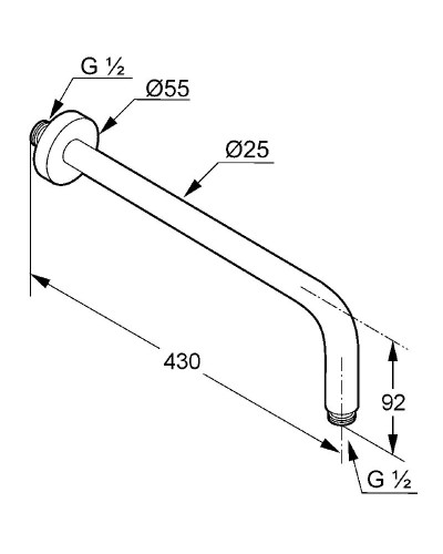 Кронштейн для верхнего душа Kludi A-Qa 6651491-00 Белый Хром