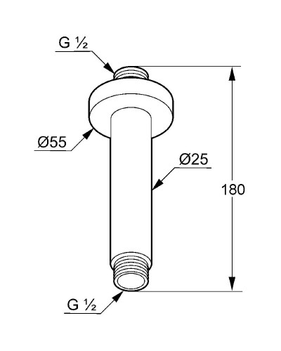 Кронштейн для верхнего душа Kludi A-Qa 6651587-00 Черный матовый Хром