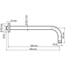 Кронштейн для верхнего душа WasserKRAFT Isar A114 Темная бронза