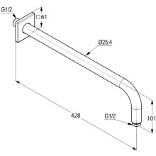 Кронштейн для верхнего душа 400 мм Kludi A-QA 665340500