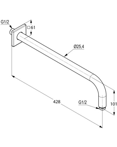 Кронштейн для верхнего душа 400 мм Kludi A-QA 665340500