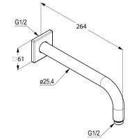 Кронштейн для верхнего душа 250 мм Kludi A-QA 665330500