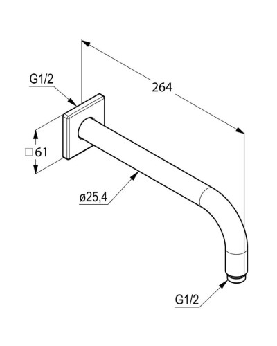 Кронштейн для верхнего душа 250 мм Kludi A-QA 665330500