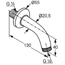 Кронштейн для верхнего душа 130 мм Kludi A-QA 623530500