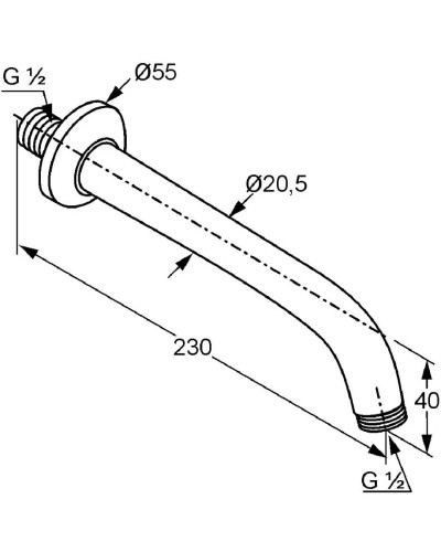 Кронштейн для верхнего душа 230 мм Kludi A-QA 623540500